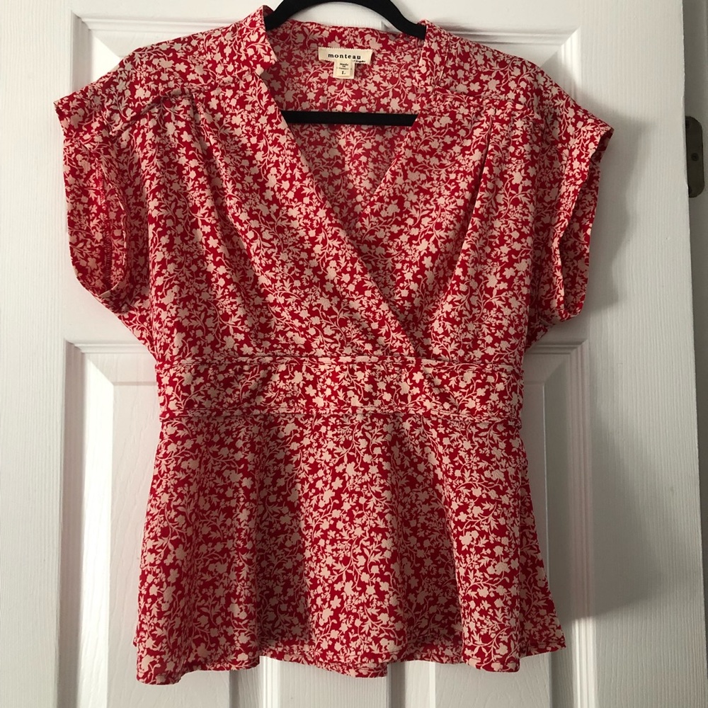 Red Floral Top